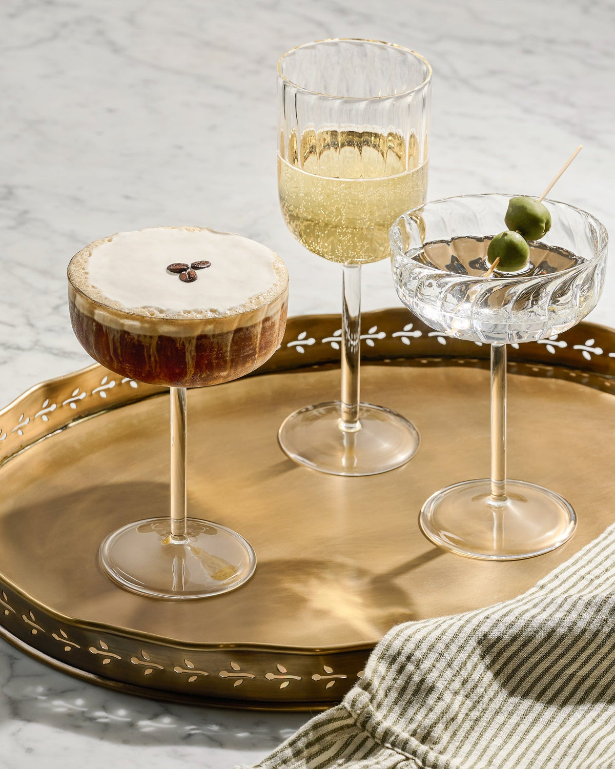 Mavelle Fluted Wine Glass drinking glass - Styled in Room
