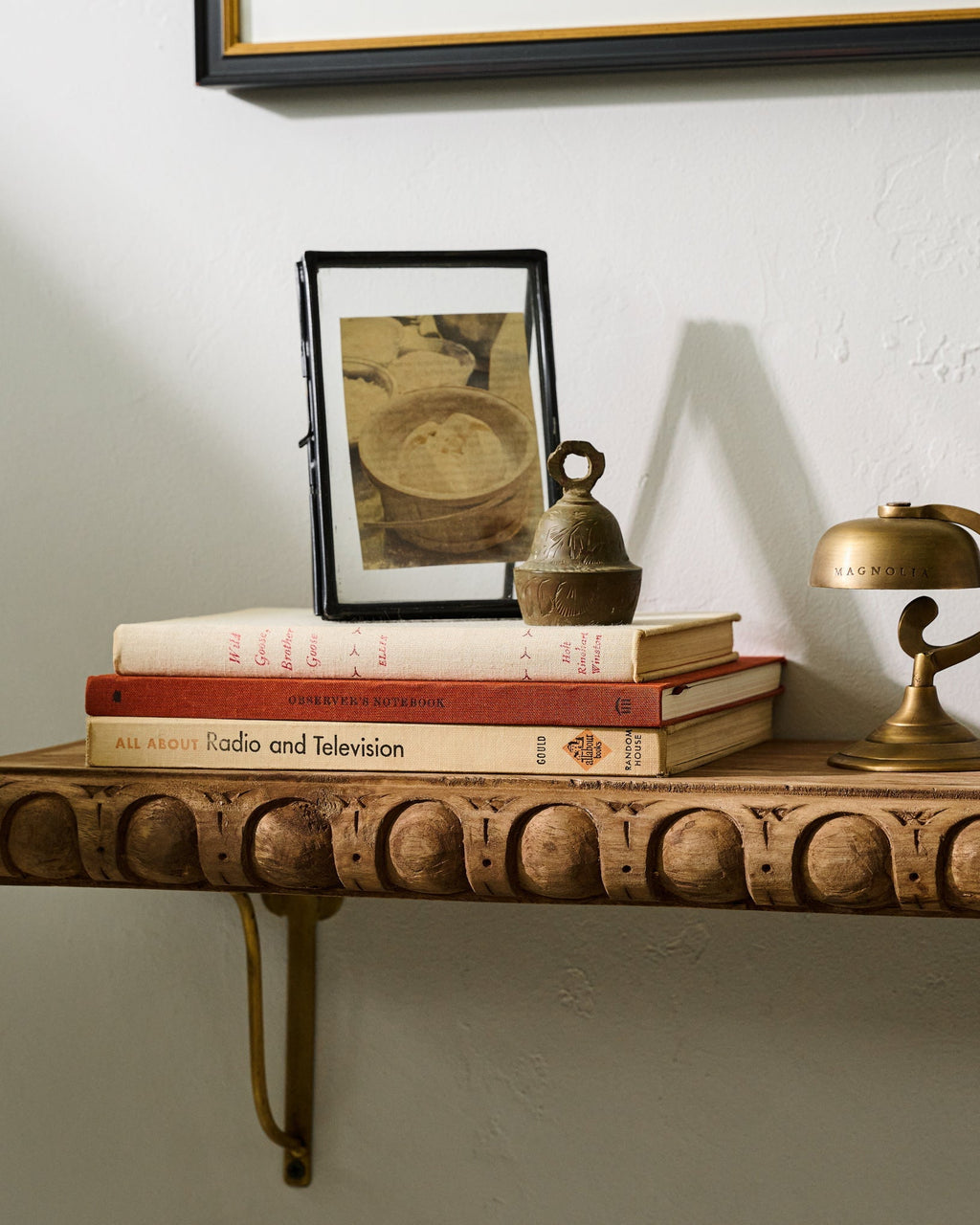 Mavelle Griffin Hand Carved Wood Shelf wall shelf