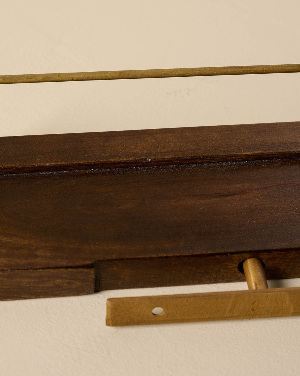 Mavelle Elliott Wood and Brass Picture Ledge wall shelf - View 8