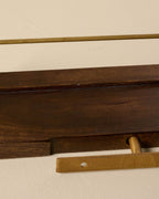 Mavelle Elliott Wood and Brass Picture Ledge wall shelf - View 8