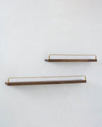 Mavelle Elliott Wood and Brass Picture Ledge wall shelf