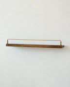 Mavelle Elliott Wood and Brass Picture Ledge wall shelf - Side View