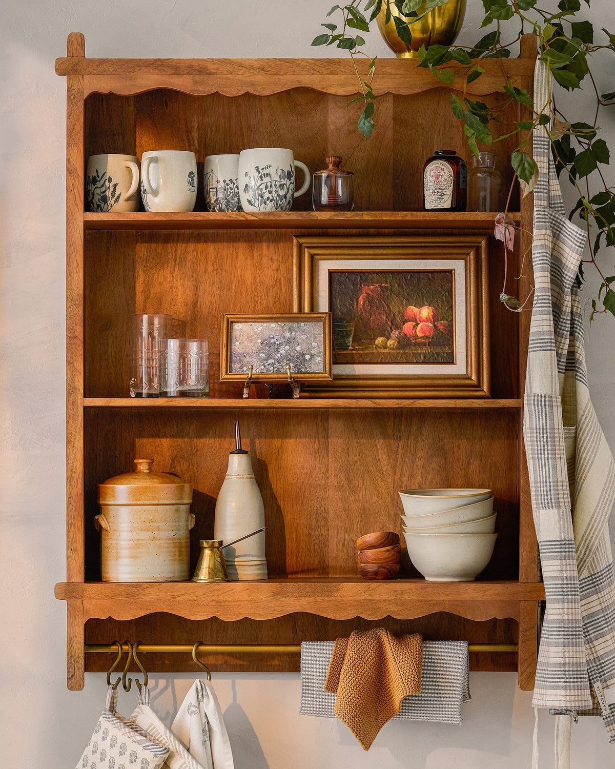 Mavelle Daphne Wooden Wall Shelf wall shelf - Styled in Room