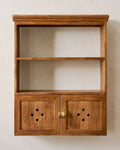 Mavelle Vaughn Antiqued Wood Shelf with Doors wall shelf