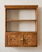 Mavelle Vaughn Antiqued Wood Shelf with Doors wall shelf
