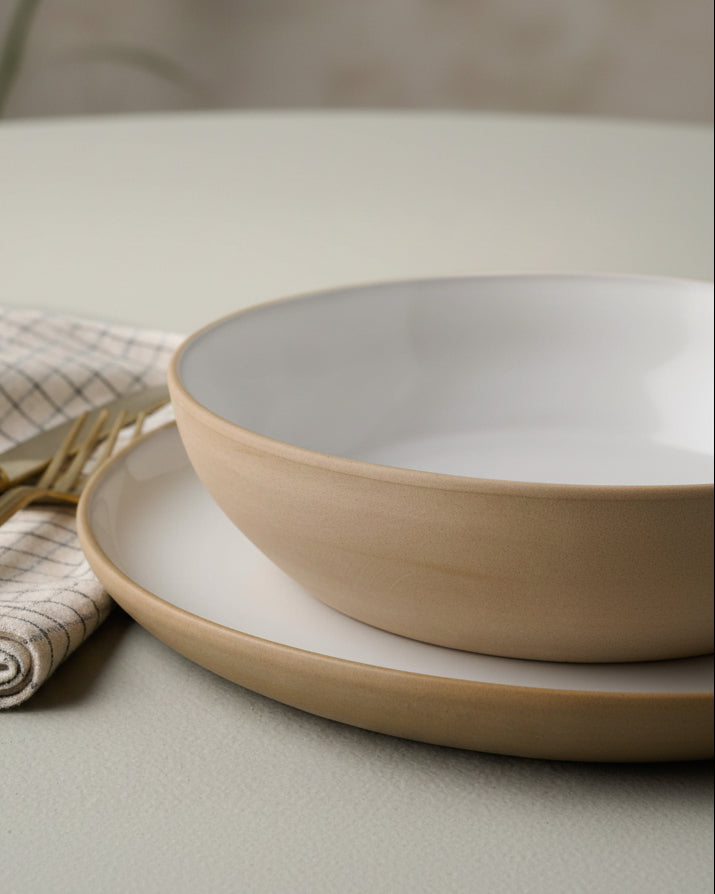Mavelle Stone White Lakelynn Pasta Bowl bowl - Styled in Room