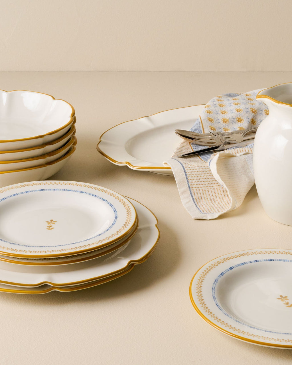 Mavelle Luna Scalloped Pasta Bowl bowl - Styled in Room
