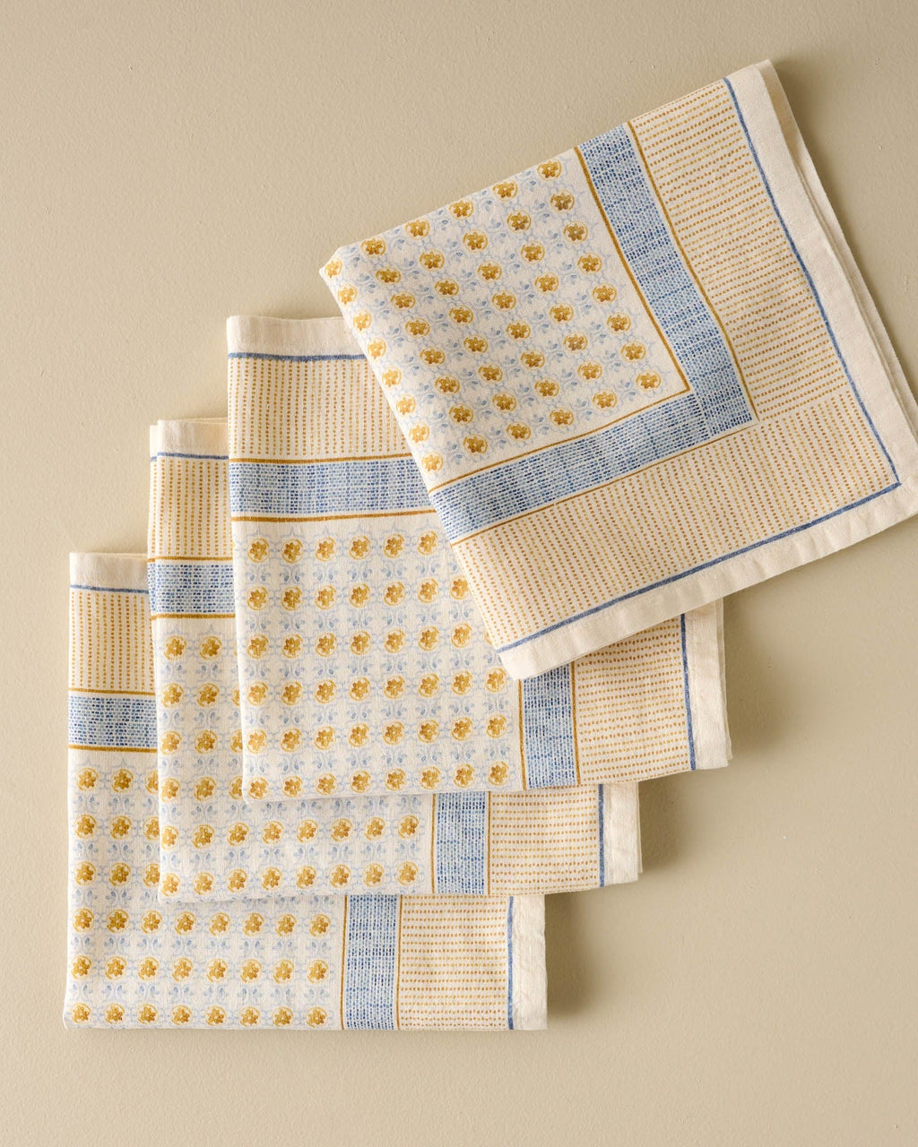 Mavelle Luna Floral Printed Napkin Set of Four cloth napkin set - Detail View