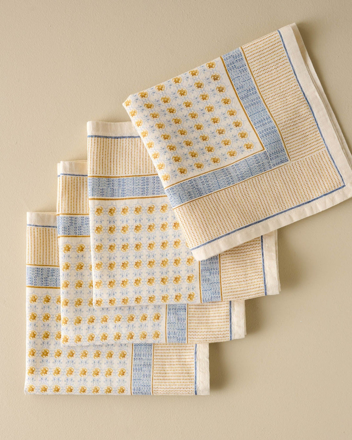 Mavelle Luna Floral Printed Napkin Set of Four cloth napkin set - Detail View