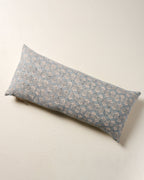 Mavelle Flora Silver Blue Large Lumbar Pillow throw pillow - Detail View