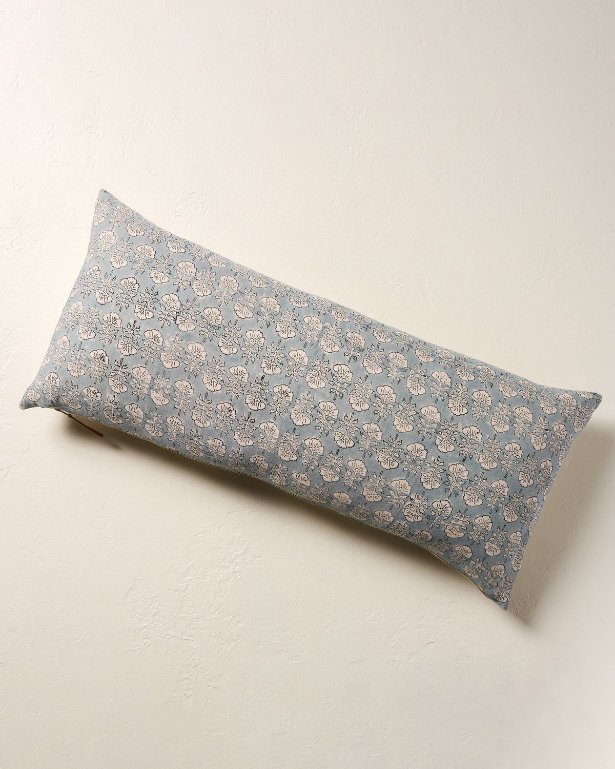Mavelle Flora Silver Blue Large Lumbar Pillow throw pillow - Detail View