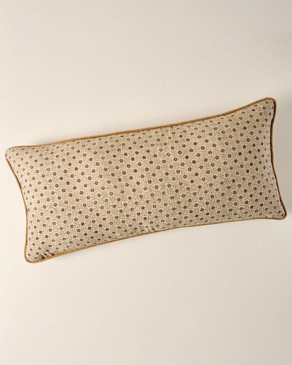 Mavelle Thea Clay Block Print Large Lumbar Pillow throw pillow - Detail View