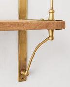 Mavelle Triple Parker Brass and Wood Shelf wall shelf - Side View