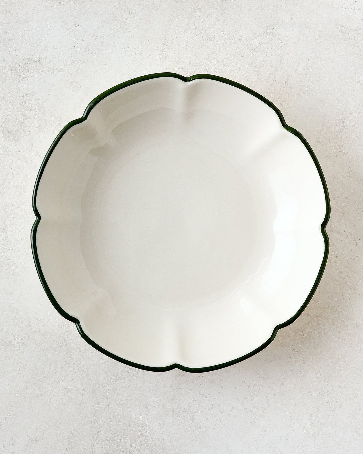 Mavelle Green Luna Scalloped Pasta Bowl bowl