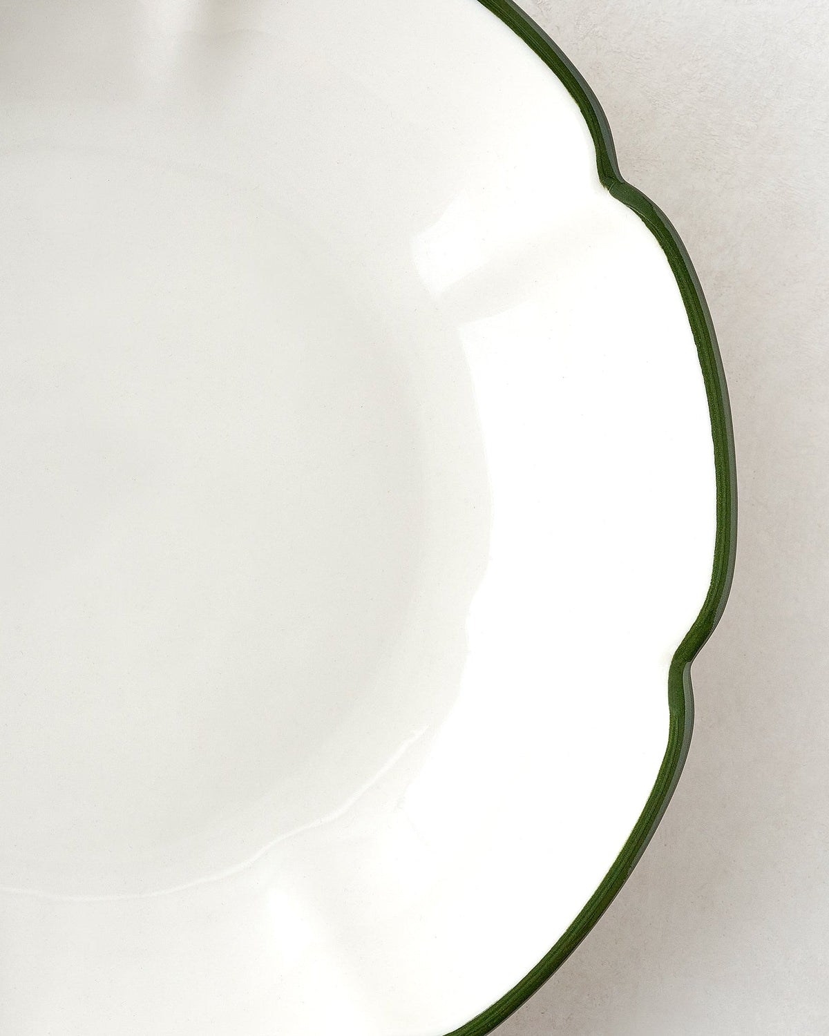 Mavelle Green Luna Scalloped Pasta Bowl bowl - Styled in Room