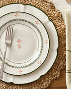 Mavelle Green Luna Scalloped Plate dinnerware set - Styled in Room