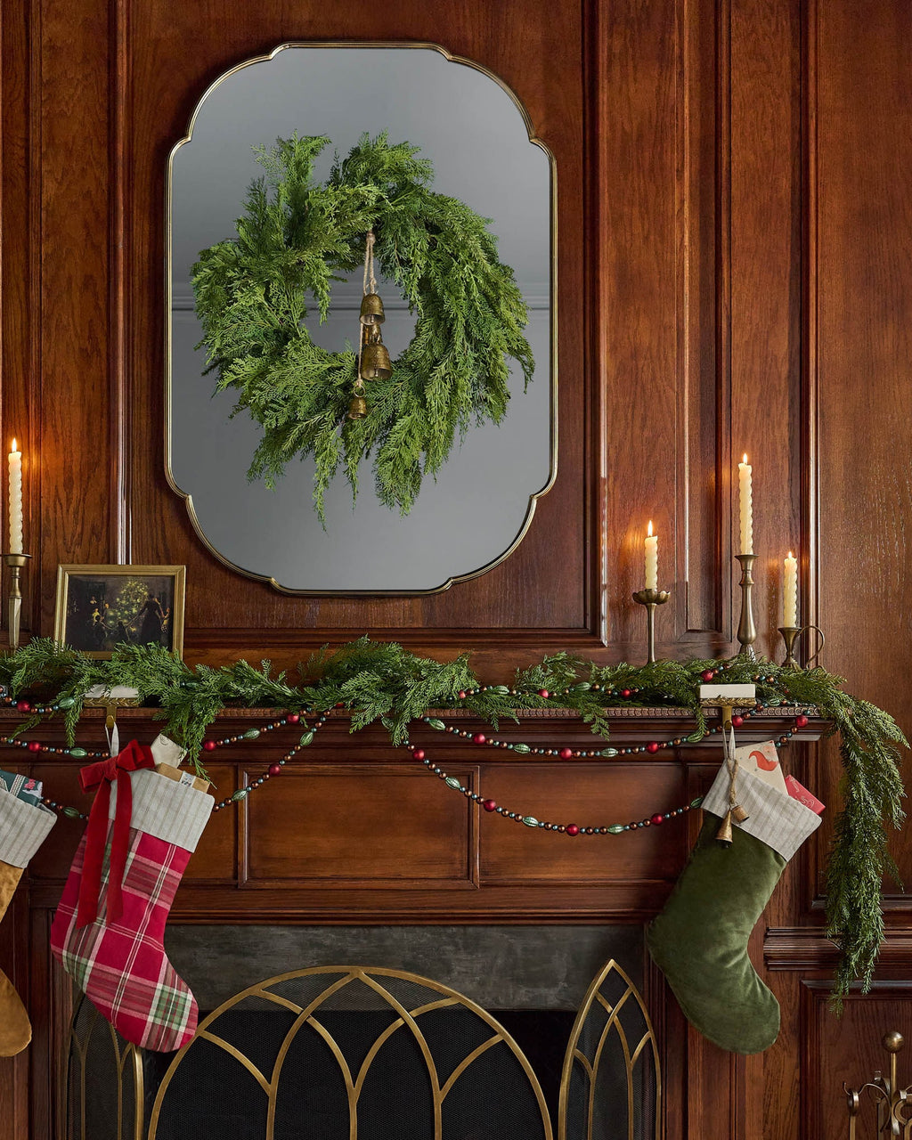Mavelle Real Touch Cedar Mix Wreath wreath - Side View