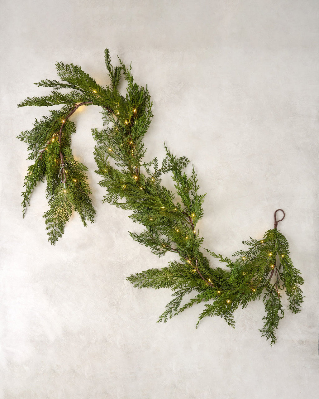 Mavelle Real Touch Cedar Mix Pre-Lit Garland - 72" wreath