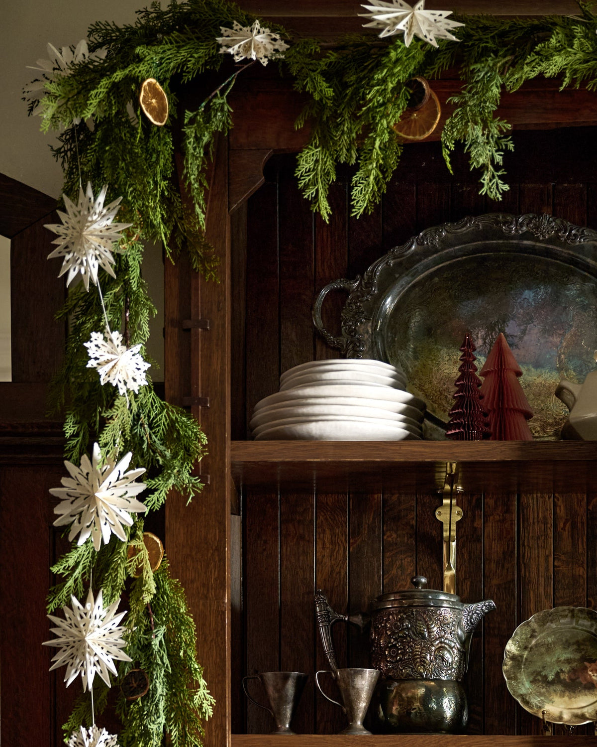 Mavelle Real Touch Cedar Mix Oversized Garland - 100" wreath - Detail View