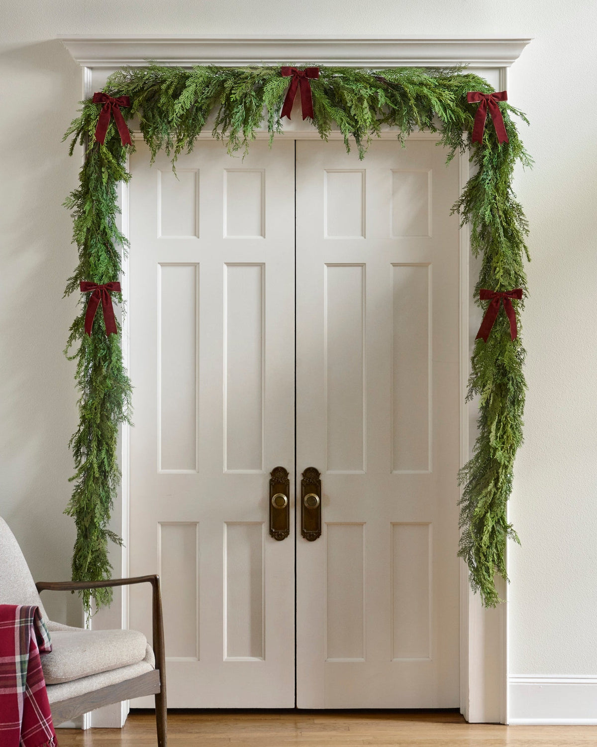 Mavelle Real Touch Cedar Mix Oversized Garland - 100" wreath - Close-Up