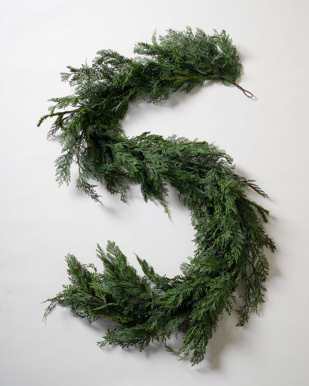 Mavelle Real Touch Cedar Mix Oversized Pre-Lit Garland - 100" wreath - Styled in Room