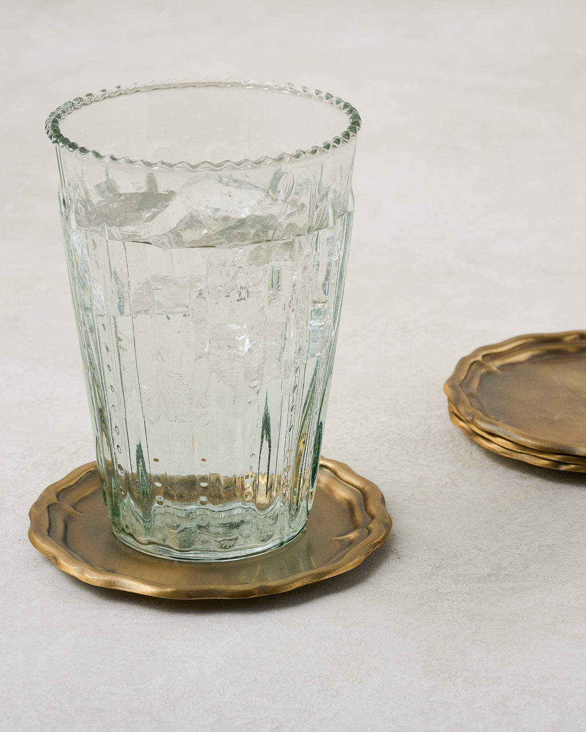 Mavelle Vintage-Inspired Brass Coaster Set of Four coaster set