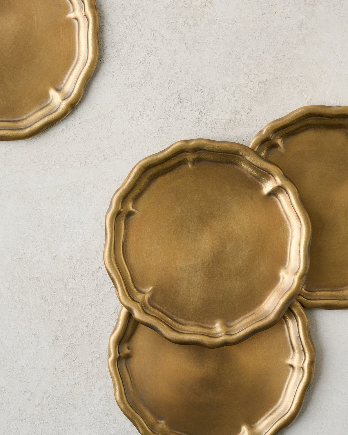Mavelle Vintage-Inspired Brass Coaster Set of Four coaster set - Styled in Room