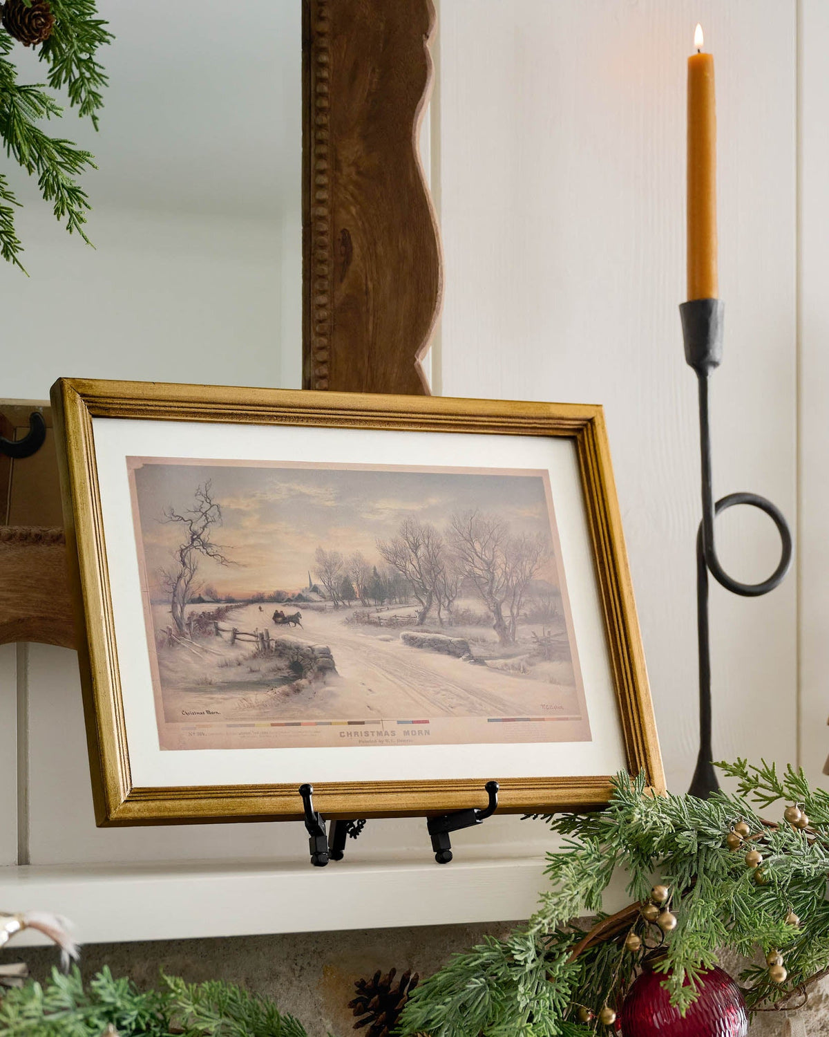 Mavelle Vintage Christmas Morn Framed Print framed wall art - Detail View