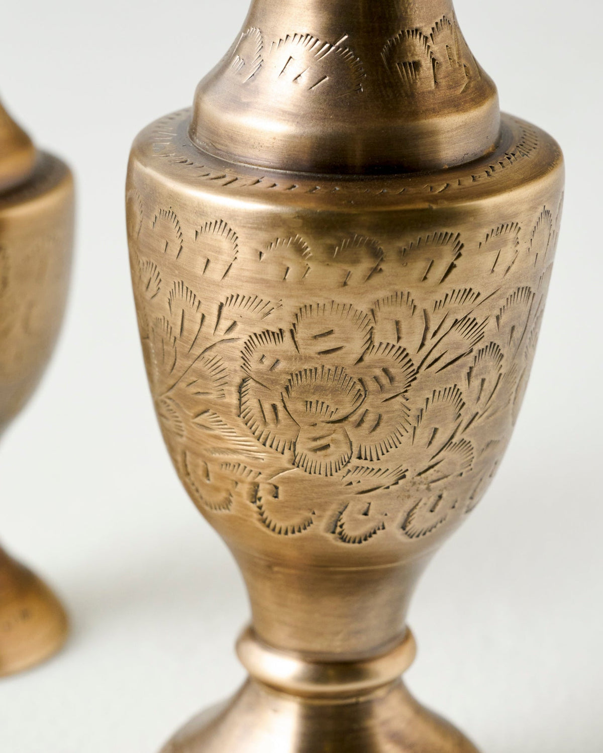 Mavelle Callin Etched Brass Bud Vase vase - Close-Up