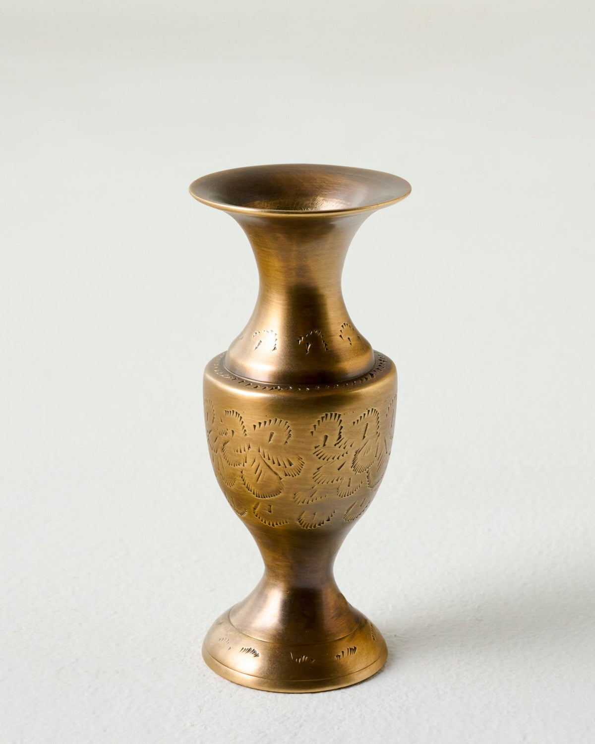 Mavelle Callin Etched Brass Bud Vase vase