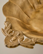 Mavelle Oversized Ornate Brass Pedestal Bowl bowl - Styled in Room