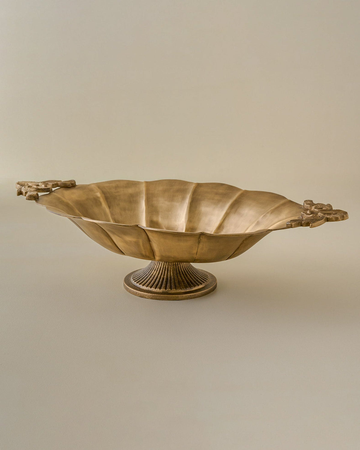 Mavelle Oversized Ornate Brass Pedestal Bowl bowl