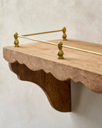 Mavelle Quinn Wood and Brass Railing Shelf wall shelf - Side View