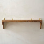 Mavelle Quinn Wood and Brass Railing Shelf wall shelf - Close-Up