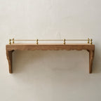 Mavelle Quinn Wood and Brass Railing Shelf wall shelf - Alternate View