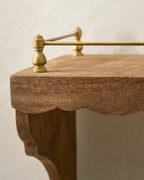 Mavelle Quinn Wood and Brass Railing Shelf wall shelf - View 8