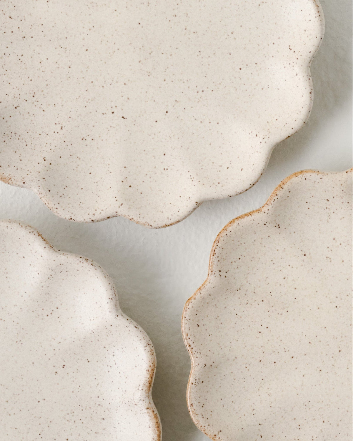 Mavelle French White Scalloped Edge Stoneware Coaster Set coaster set - Styled in Room