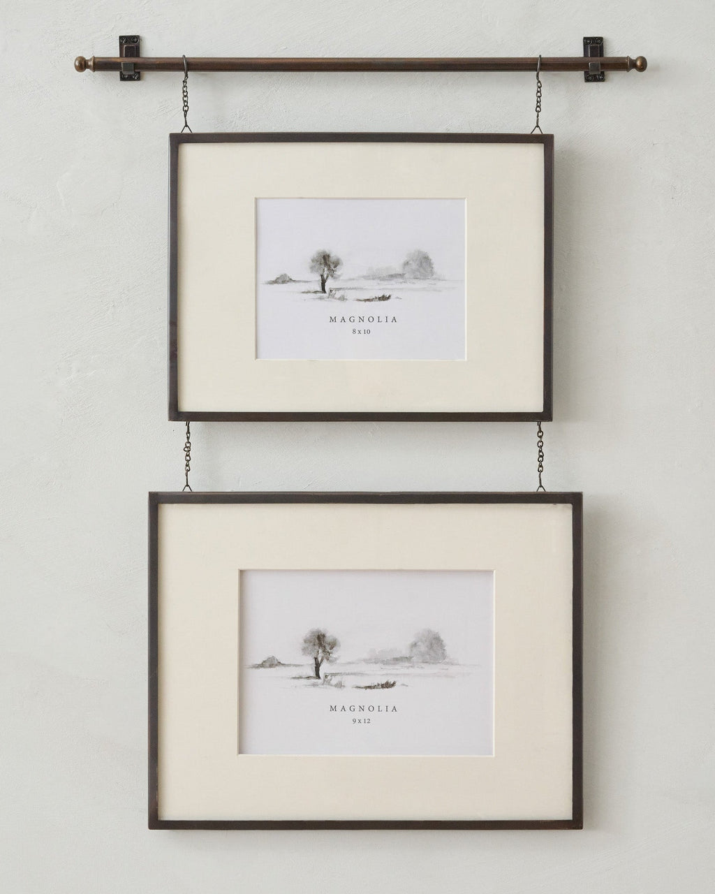 Mavelle Colleen Antique Bronze Rail Double Picture Frame picture frame - Detail View