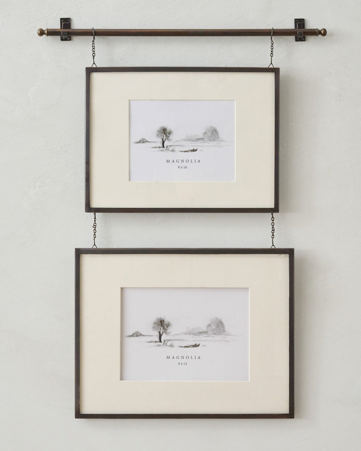 Mavelle Colleen Antique Bronze Rail Double Picture Frame picture frame - Detail View