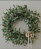 Mavelle Olive Leaf Wreath wreath - Styled in Room