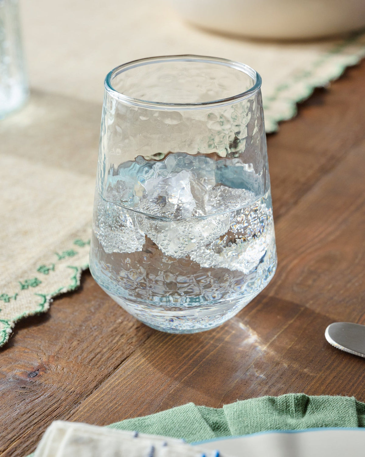 Mavelle Rustic Glass Stemless Glass drinking glass - Styled in Room