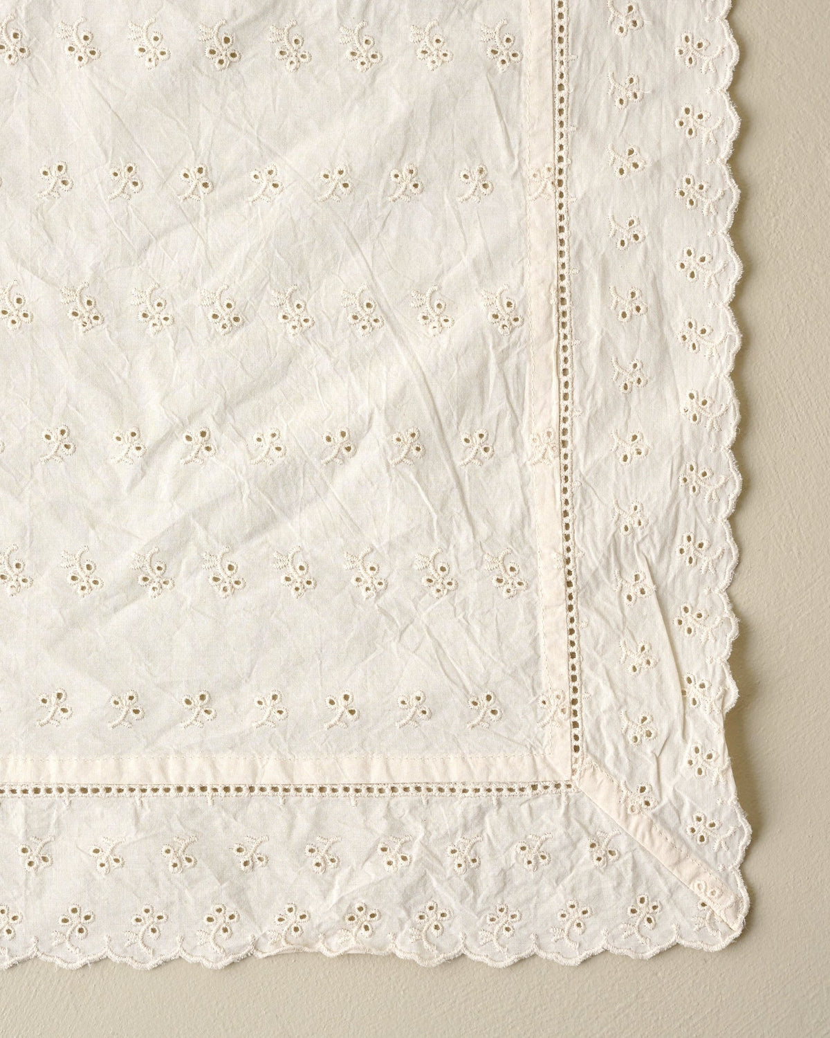 Mavelle Antique White Eyelet Napkin Set of Four cloth napkin set - Styled in Room