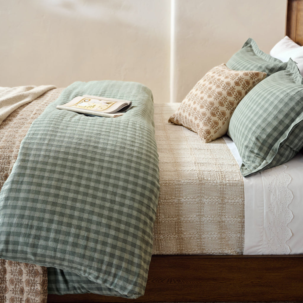 Mavelle Woven Grid Coverlet quilt - Side View