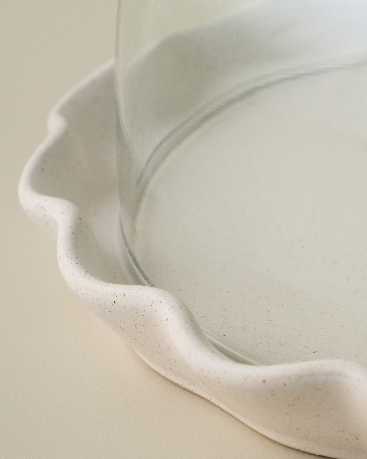 Mavelle French White Ruffle Cake Plate & Dome cake stand - Styled in Room