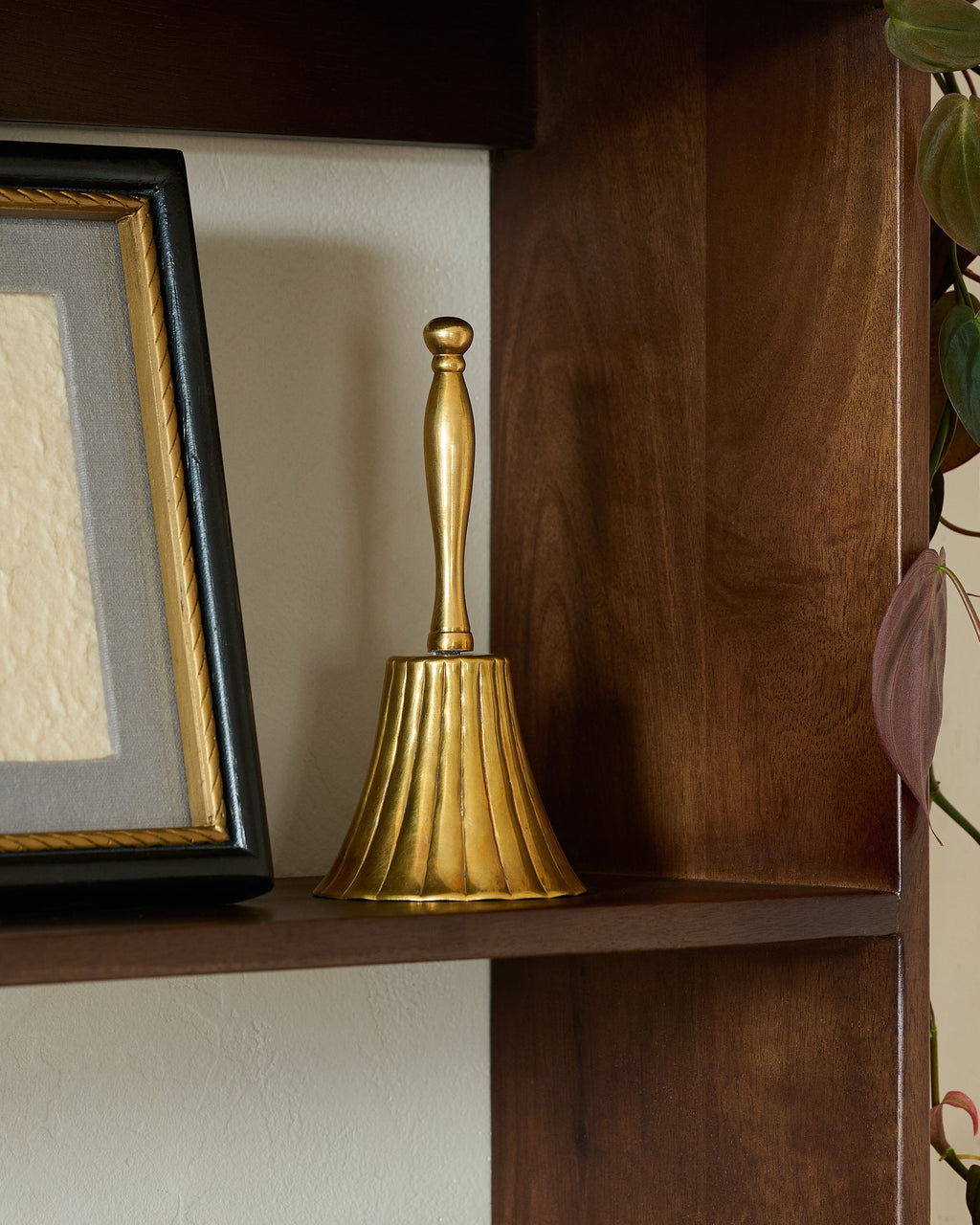 Mavelle Marie Fluted Brass Bell decorative accent - Detail View