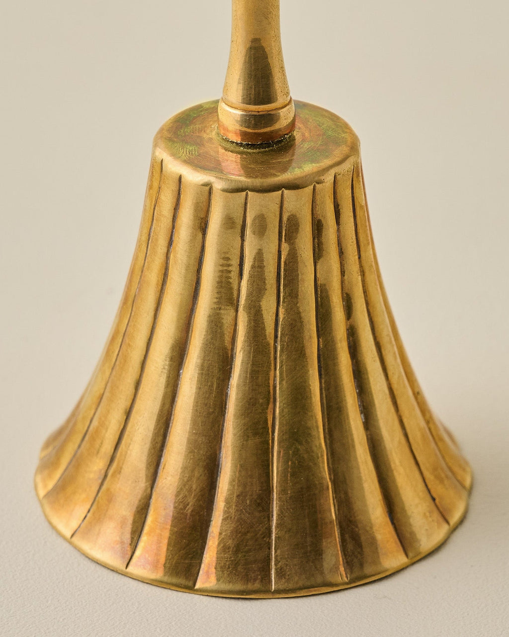 Mavelle Marie Fluted Brass Bell decorative accent - Styled in Room