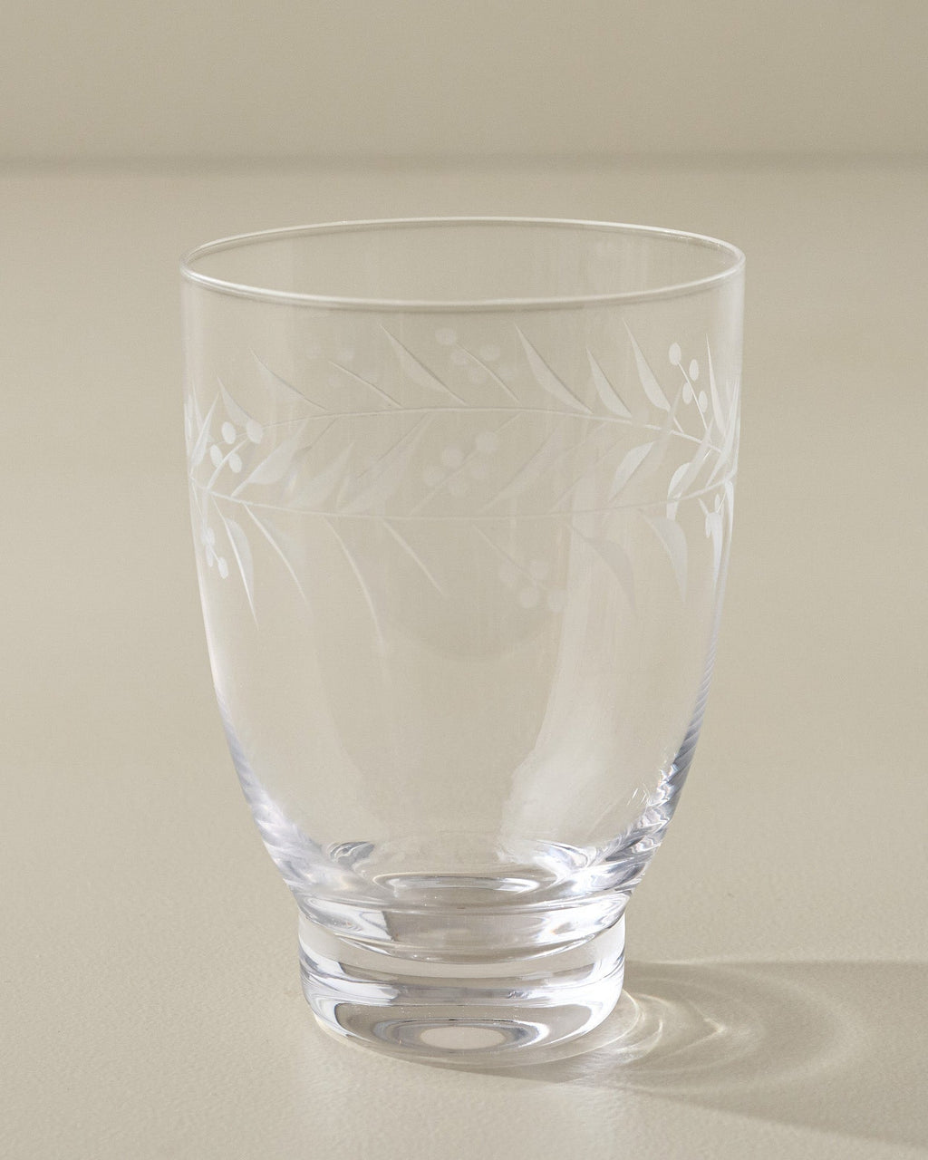 Mavelle Vintage-Inspired Etched Glass Drinkware Bundle drinking glass - Close-Up