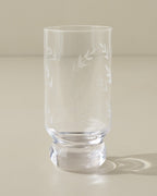 Mavelle Vintage-Inspired Etched Glass Drinkware Bundle drinking glass - Side View