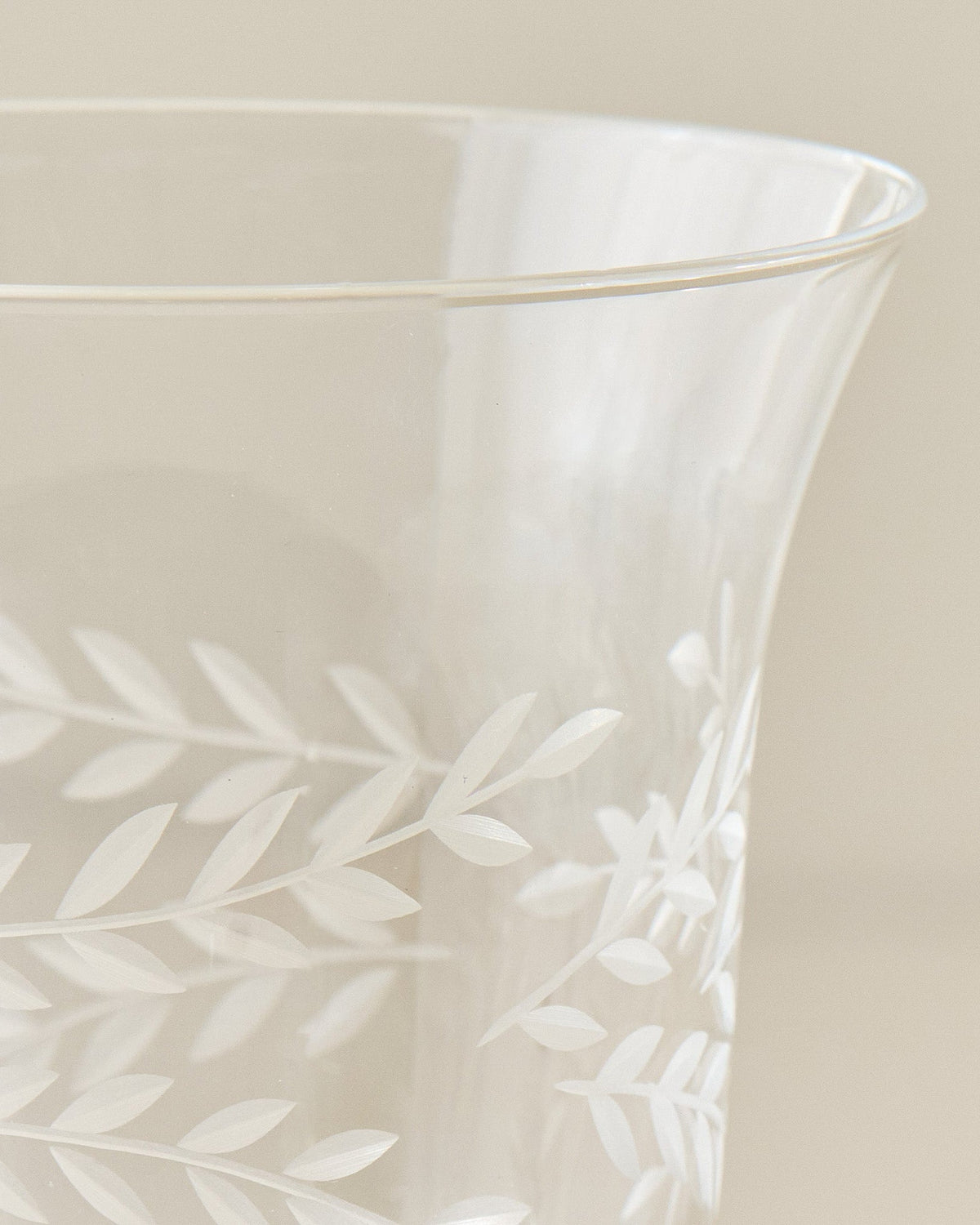 Mavelle Vintage-Inspired Etched Glass Wine Glass drinking glass - Styled in Room