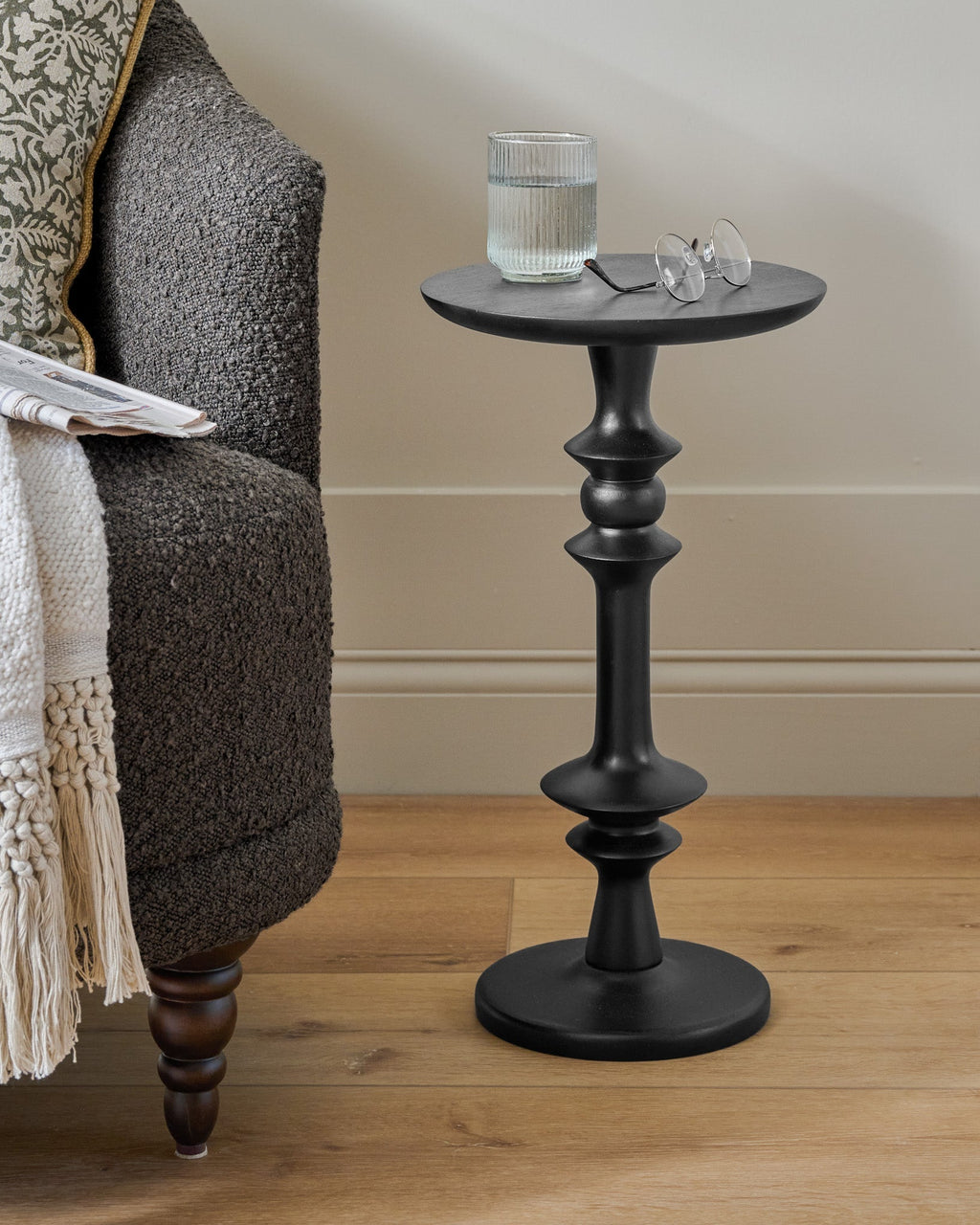 Mavelle Enzo Turned Wood Drink Table side table